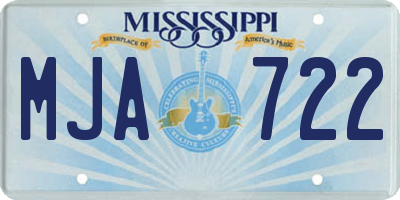 MS license plate MJA722