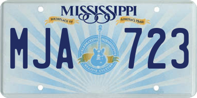 MS license plate MJA723