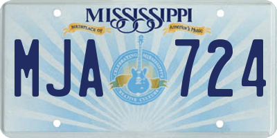 MS license plate MJA724
