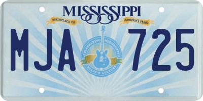 MS license plate MJA725