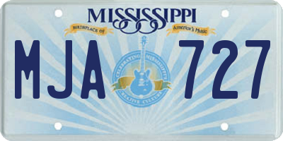 MS license plate MJA727