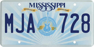 MS license plate MJA728