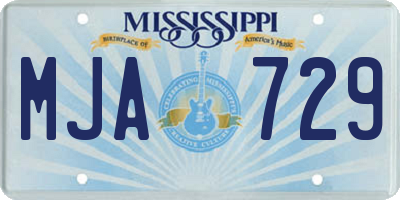 MS license plate MJA729