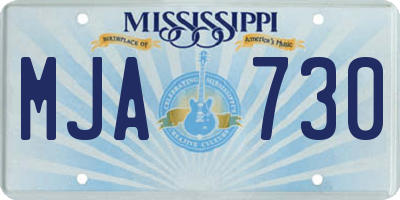MS license plate MJA730