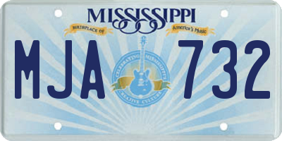 MS license plate MJA732