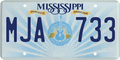 MS license plate MJA733