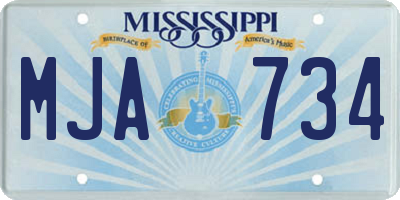 MS license plate MJA734