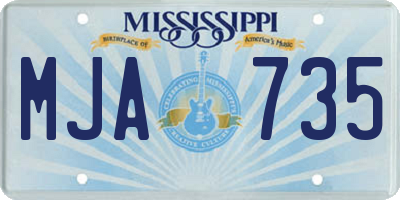 MS license plate MJA735