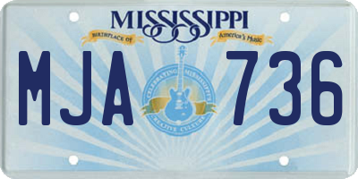 MS license plate MJA736