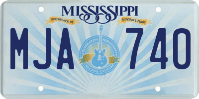 MS license plate MJA740