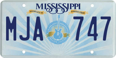 MS license plate MJA747