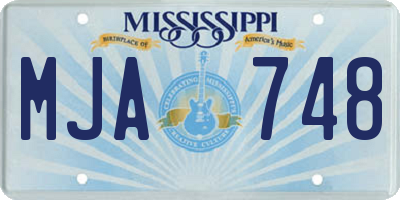 MS license plate MJA748