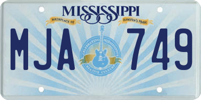 MS license plate MJA749