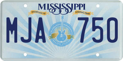 MS license plate MJA750