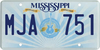 MS license plate MJA751