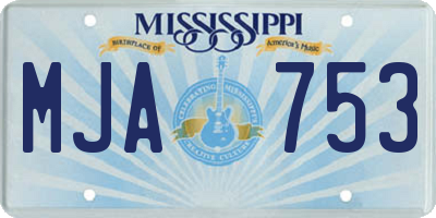 MS license plate MJA753