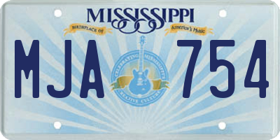 MS license plate MJA754