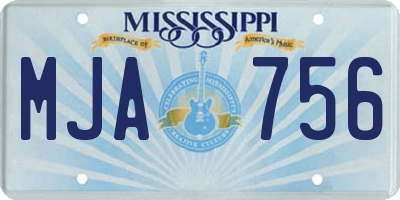 MS license plate MJA756