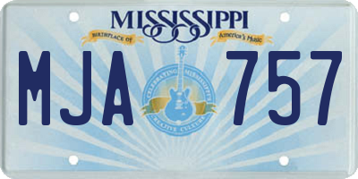 MS license plate MJA757