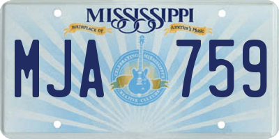 MS license plate MJA759
