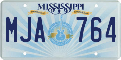 MS license plate MJA764