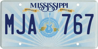 MS license plate MJA767
