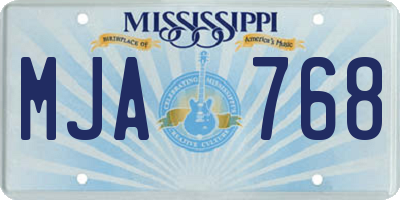 MS license plate MJA768