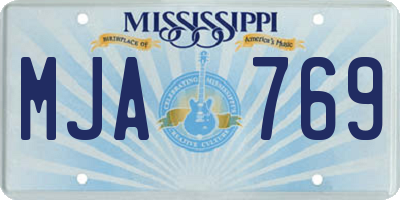 MS license plate MJA769