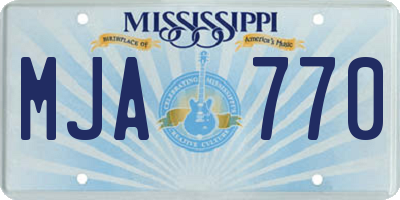 MS license plate MJA770