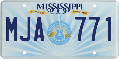 MS license plate MJA771