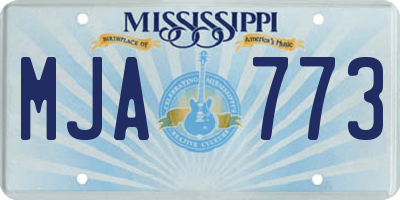 MS license plate MJA773