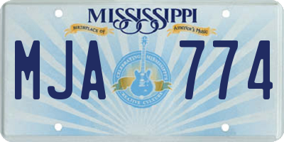 MS license plate MJA774