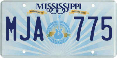 MS license plate MJA775