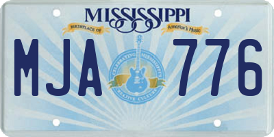 MS license plate MJA776