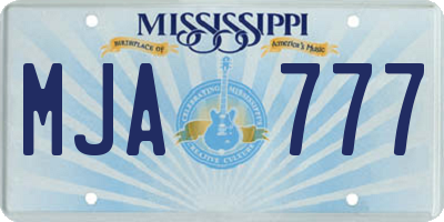 MS license plate MJA777