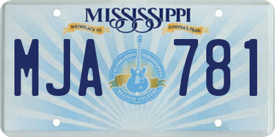 MS license plate MJA781