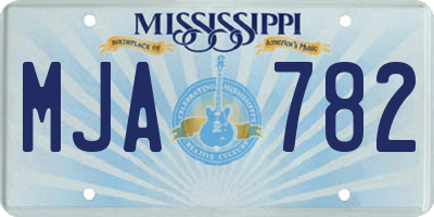 MS license plate MJA782