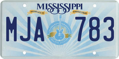 MS license plate MJA783