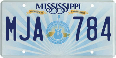MS license plate MJA784