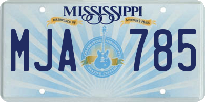 MS license plate MJA785