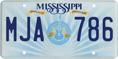 MS license plate MJA786