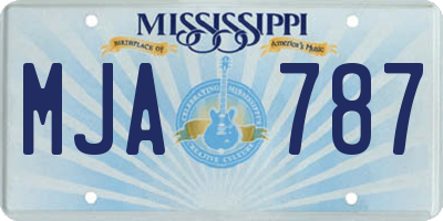 MS license plate MJA787