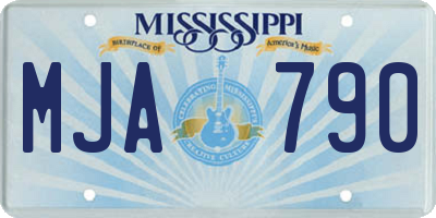 MS license plate MJA790