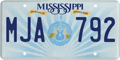 MS license plate MJA792
