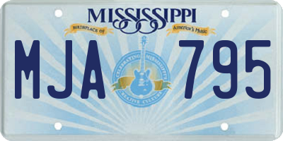 MS license plate MJA795