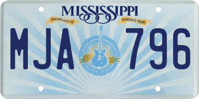 MS license plate MJA796
