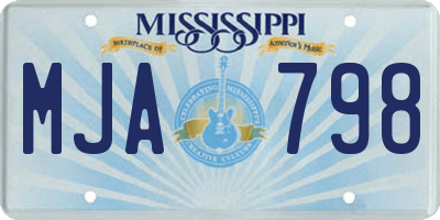MS license plate MJA798