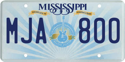 MS license plate MJA800