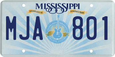MS license plate MJA801