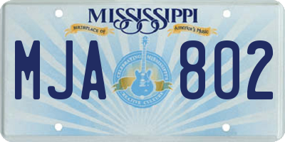 MS license plate MJA802